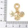 Rack Plating Brass Cubic Zirconia European Dangle Charms KK-P287-23G-3