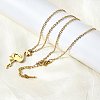 304 Stainless Steel Flamingo Shaped Pendant Cable Chain Necklaces for Women Men NJEW-Q032-02B-G-3