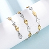 5.5MM 304 Stainless Steel Flower Link Chain Necklaces NJEW-P346-01A-1