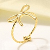 304 Stainless Steel Open Cuff Ring for Women LS-RJEW-B109-01G-02-1