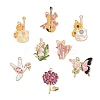 8Pcs 8 Styles Rack Plating Alloy Enamel Pendants FIND-FP0002-65-1