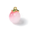 Peach Opaque Resin 3D Fruit Pendants RESI-V002-03B-1