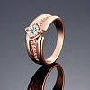 Classic Real Rose Gold Plated Brass Cubic Zirconia Rings for Men RJEW-BB06383-8RG-3