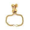 Adjustable 304 Stainless Steel Box Chain Slider Bracelet Making MAK-L038-001G-03-2