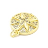 Rack Plating Brass Micro Pave Cubic Zirconia Pendants KK-D359-13G-2