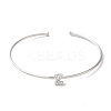 Rack Plating Brass Micro Pave Clear Cubic Zirconia Letter Open Cuff Bangles BJEW-A018-01P-Z-2