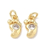 Brass Micro Pave Cubic Zirconia Charms KK-E797-01A-G-1