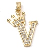 Rack Plating Brass Micro Pave Cubic Zirconia Pendants KK-D535-01V-RS-1