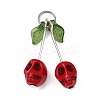 Dyed Synthetic Turquoise Skull Cherry Pendants PALLOY-JF04110-01-1