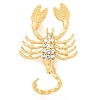 Golden Zinc Alloy with Rhinestone Brooches LS-JEWB-B018-03G-08-1