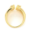 Brass Micro Pave Clear Cubic Zirconia Wide Open Cuff Rings for Women RJEW-L121-009G-3