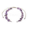 Natural Amethyst Chip Nylon Braided Beaded Bracelet Making AJEW-JB01296-05-1
