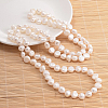 Natural Pearl Nuggets Beaded Necklace NJEW-P126-A-01E-01-1