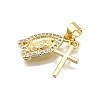 Rack Plating Brass Micro Pave Cubic Zirconia Pendants KK-D343-13G-2