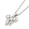 Brass Micro Pave Clear Cubic Zirconia Pendant Necklaces for Women NJEW-B100-01P-1