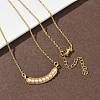 Brass with ABS Plastic Imitation Pearl Pea Pod Pendant Necklaces NJEW-P347-01G-1