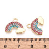 Rack Plating Alloy Rhinestone Pendants FIND-N011-14KCG-3
