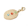 304 Stainless Steel Rhinestone Oval Pendant Decoration STAS-S165-38G-2