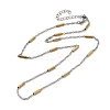 304 Stainless Steel Column Link Chain Necklaces for Women Men NJEW-A058-01GP-4