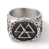 Viking 304 Stainless Steel Valknut Rings RJEW-U005-17E-AS-2
