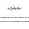 Non-Tarnish 3.28 Feet 304 Stainless Steel Ball Chains X-CHS-A002B-2.4mm-2