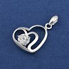 Fine Silver Pave Clear Cubic Zirconia Pendants STER-P069-03B-S-2