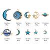 80Pcs 10 Style Celestial Alloy Enamel Pendants ENAM-LS0001-30-3