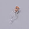 Empty Glass Wishing Bottle Pendants GLAA-WH0025-08-2