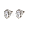 Brass Micro Pave Clear Cubic Zirconia Stud Earrings EJEW-Z128-01P-03-2
