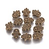 Tibetan Style Alloy Hamsa Hand/Hand of Fatima/Hand of Miriam Beads LS-TIBEB-7722-AB-NR-1