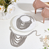 4Pcs Alloy Multi-Layered Chain Tassel High Heel Decor Anklets for Women AJEW-PH0007-78P-4