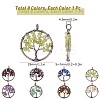 8Pcs 8 Colors Gemstone Pendants G-SC0002-21R-2