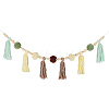 Round Cotton Tassel Hanging Wall Art Decorations HJEW-WH20003-19B-1