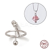 Anti-Tarnish Rhodium Plated 925 Sterling Silver Locket Style Planet Pinch Bails STER-NH0001-55C-P-1