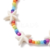 Synthetic Turquoise & Glass Beaded Bracelets for Women BJEW-JB13059-3