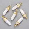 Natural White Jade Bullet Double Terminated Pointed Pendants LS-X-G-G902-B24-1