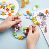 100Pcs Heart Silicone Beads for Keychain Making Cute Silicone Beads Bulk Silicone Bead Kit for Jewelry DIY Craft Making JX310A-5