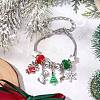 Christmas Theme Glass & Alloy European Beads Bracelets for Women BJEW-JB11198-03-2