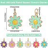 6Pcs 6 Colors Brass Enamel Pendants KK-BBC0021-50-2