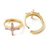 Cross Cubic Zirconia Cuff Earrings EJEW-G348-16G-03-2