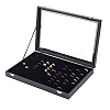 100 Slot Rectangle Dustproof Wood Jewelry Presentation Box AJEW-WH0323-46-1