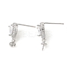 Rack Plating Brass Micro Pave Cubic Zirconia Stud Earring Finding KK-C021-13P-1