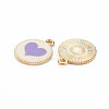 Light Gold Alloy Enamel Pendants ENAM-S126-131-3