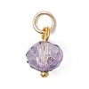 6Pcs Gradient Color Glass Pendants PALLOY-JF04740-3