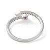 Heart Brass Micro Pave Cubic Zirconia Open Cuff Rings for Women LS-RJEW-S416-02P-01-3