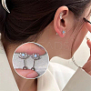 4 Pairs 4 Styles Brass Pave Cubic Zirconia Cartilage Earrings AJEW-BBC0002-50-6