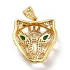 Brass Clear Cubic Zirconia Pendants KK-H433-42G-2