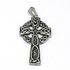 Fashionable Retro 304 Stainless Steel Cross with Ring Pendants STAS-L017-82-1