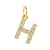 Brass Cubic Zirconia Pendants with Jump Rings FIND-PW0024-09H-1