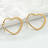 Elegant Heart 304 Stainless Steel Hoop Earrings FV0783-1